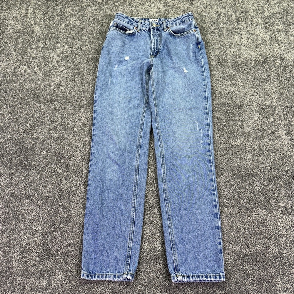 BDG Jeans Womens 26 Blue Mom High Rise Distressed Denim Medium Wash Casual City
